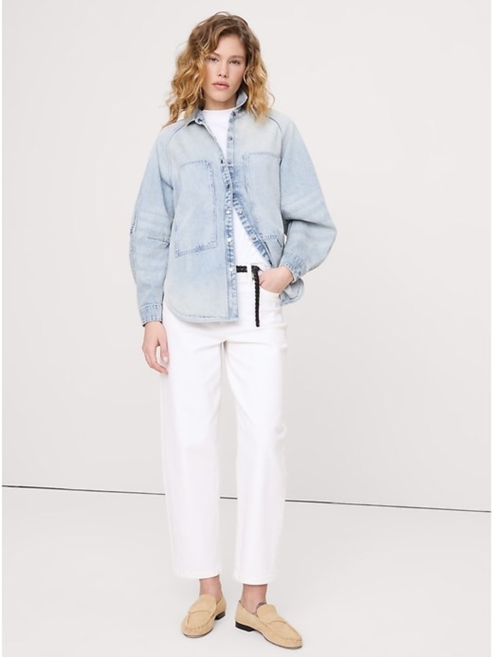 NWT Banana Republic Oversized Denim Utility Pocket Shirt